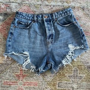 High waisted denim shorts